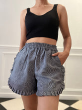 Load image into Gallery viewer, Mademoiselle shorts in navy blue with ruffles