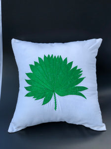 Anahaw embroidered pillowcase in white