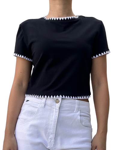 Abra shirt crop top black