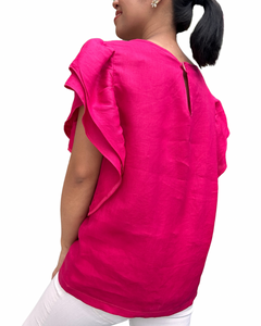 Paru-paru top in fuchsia