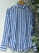 Charger l'image dans la galerie, Vinta stripe blue long sleeves polo