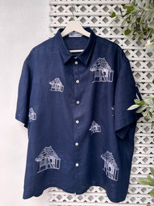 Bahay kubo polo navy blue