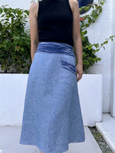 Load image into Gallery viewer, Armie skirt with tnalak in blue
