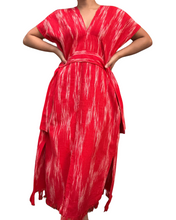Load image into Gallery viewer, Ikat Sinag dress in red