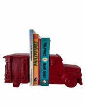 Load image into Gallery viewer, Mini jeepney bookends in red