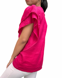 Paru-paru top in fuchsia