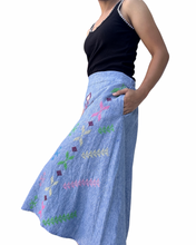 Load image into Gallery viewer, Denim linen skirt Size M