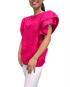 Paru-paru top in fuchsia