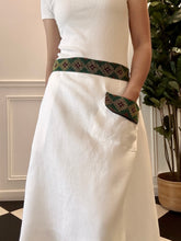 Load image into Gallery viewer, Armie skirt in white with green langkit