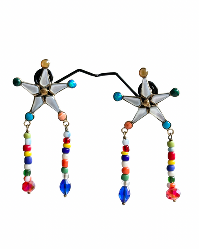 Parol earrings with beads tassel