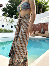 Load image into Gallery viewer, Sarong brown wrap skirt