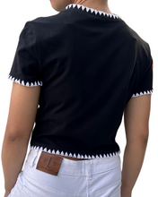 Load image into Gallery viewer, Abra shirt crop top black