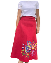 Charger l'image dans la galerie, Peacock skirt red Size L 01