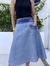 Load image into Gallery viewer, Armie skirt with tnalak in blue