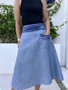 Armie skirt with tnalak in blue