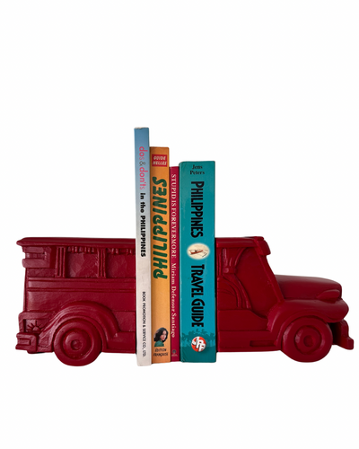 Mini jeepney bookends in red