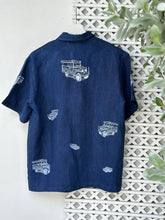 Load image into Gallery viewer, Jeepney polo navy blue denim linen
