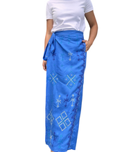 Load image into Gallery viewer, T’boli Garterized wrap pants blue