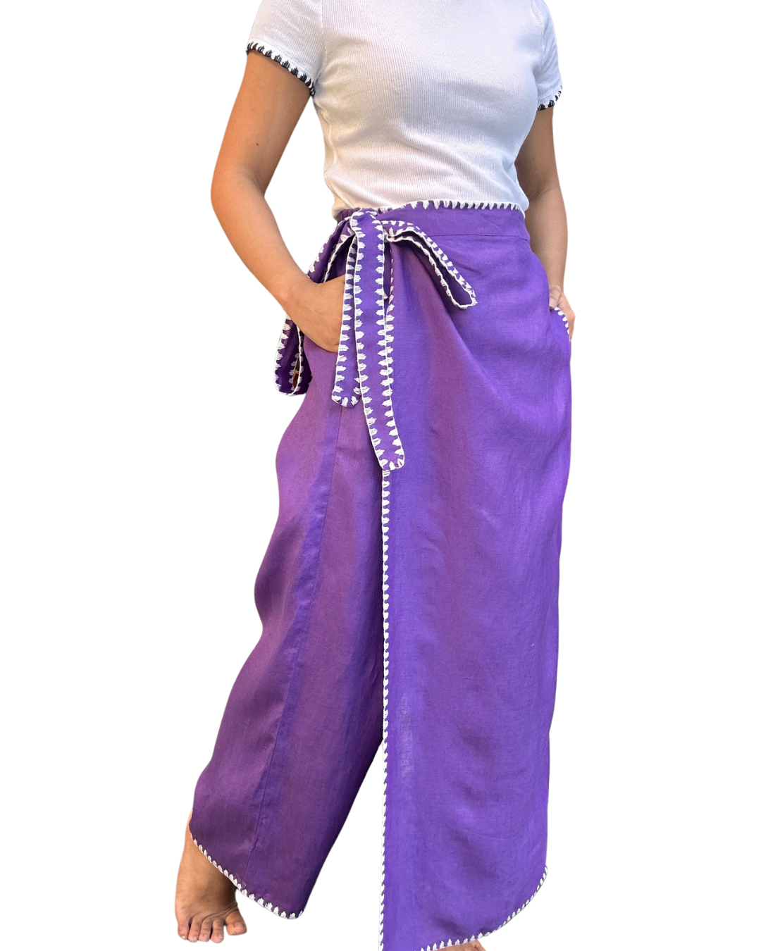 Garterized Veronica violet Garterized wrap pants – Liwayway.ph