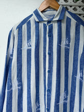 Charger l'image dans la galerie, Vinta stripe blue long sleeves polo