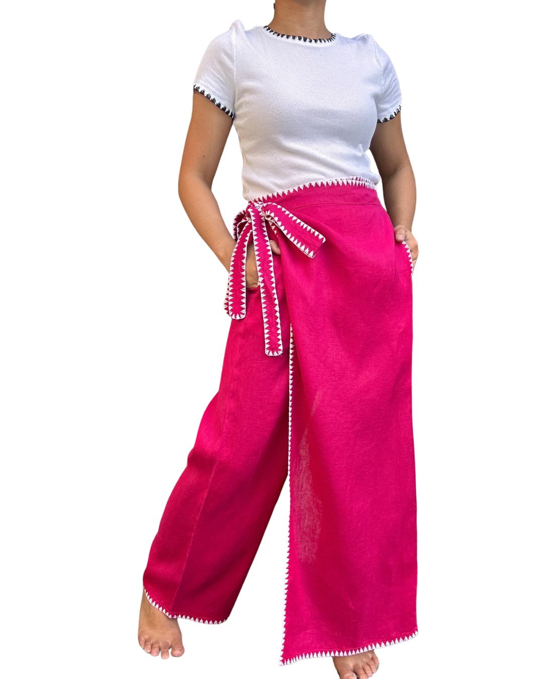 Garterized Veronica pink Garterized wrap pants – Liwayway.ph