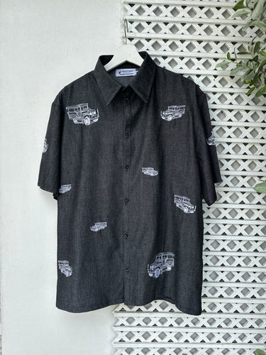 Jeepney polo in greyish black