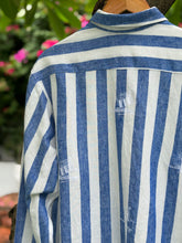 Charger l'image dans la galerie, Vinta stripe blue long sleeves polo