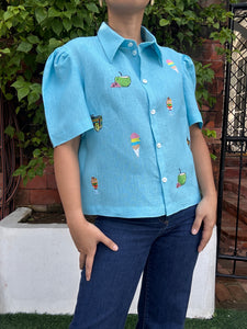 Halo-halong embroidery top
