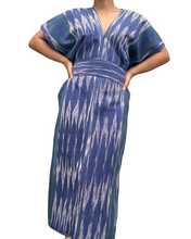 Load image into Gallery viewer, Ikat Sinag dress in blue green