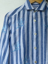 Charger l'image dans la galerie, Vinta stripe blue long sleeves polo