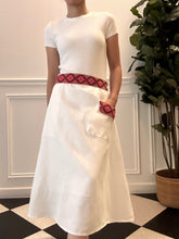 Load image into Gallery viewer, Armie skirt in white with red langkit