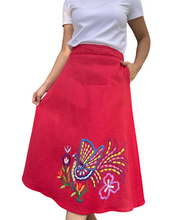 Charger l'image dans la galerie, Peacock skirt red Size L 01