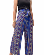 Load image into Gallery viewer, Nella blue wrapped around pants free size