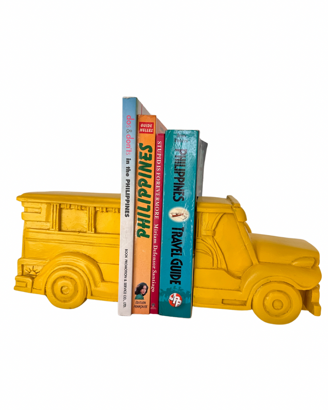 Mini jeepney bookends in yellow