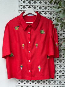 Matamis top in cherry red