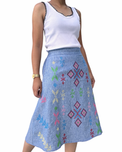 Charger l&#39;image dans la galerie, Denim linen South cotabato skirt Size XS