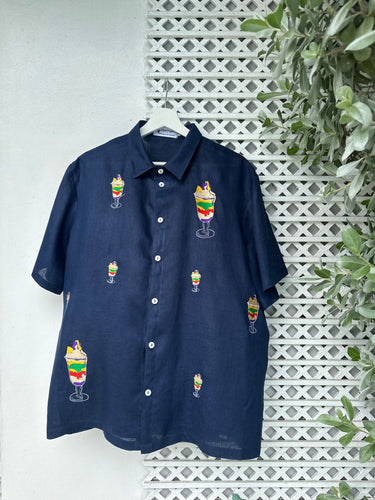Halo halo polo in navy blue