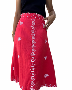 Mila Tweetums skirt in red orange