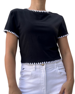 Abra shirt crop top black