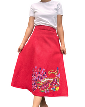 Charger l'image dans la galerie, Peacock skirt red Size L