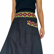 Load image into Gallery viewer, Armie skirt in black with yellow langkit