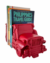 Load image into Gallery viewer, Mini jeepney bookends in red