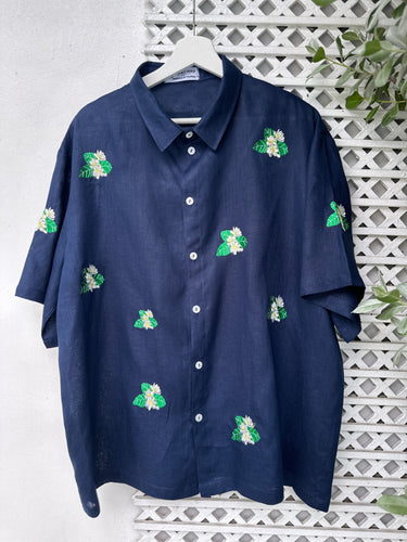 Sampaguita polo navy blue