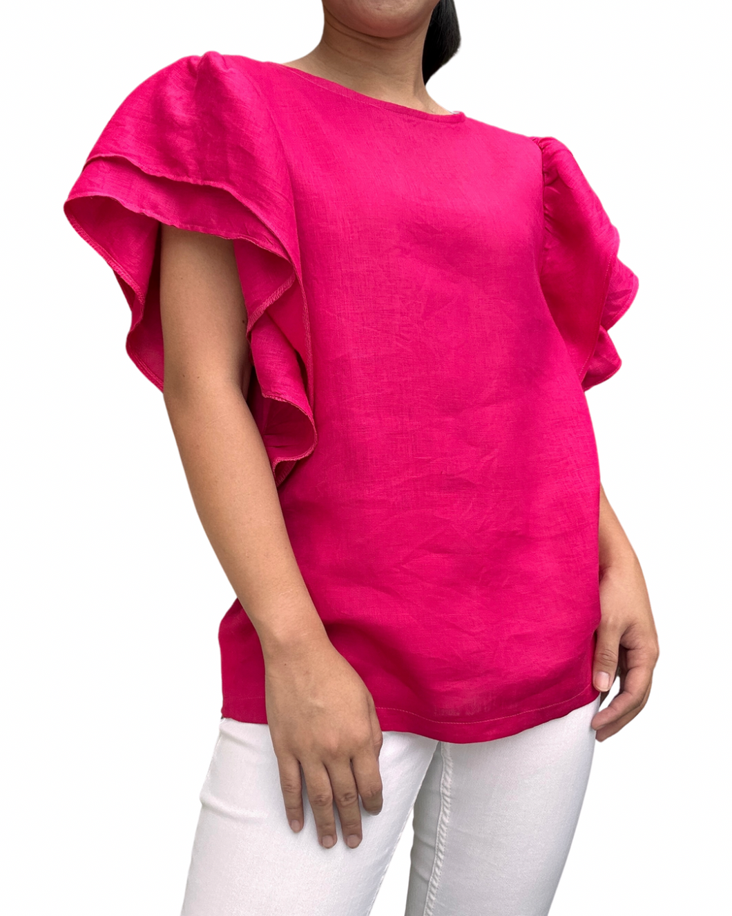 Paru-paru top in fuchsia