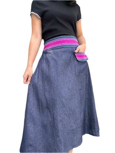 Armie skirt with kalinga in fuchsia