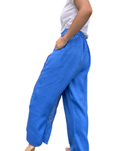 Load image into Gallery viewer, T’boli Garterized wrap pants blue