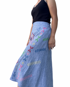 Denim linen skirt Size XL