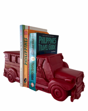 Load image into Gallery viewer, Mini jeepney bookends in red