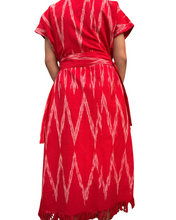 Load image into Gallery viewer, Ikat Sinag dress in red
