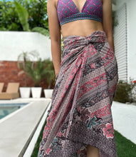 Load image into Gallery viewer, Sarong pink wrap skirt